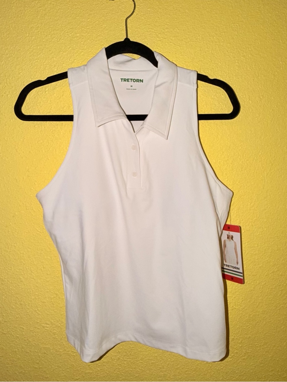 Tretorn White Sleeveless Polo Tank Top